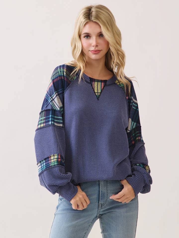 Mixed Media Plaid Patchwork Pullover Top T6135 and other Purchase Wholesale patchwork top. Free Returns & Net 60 Terms on Faire trending on Faire.