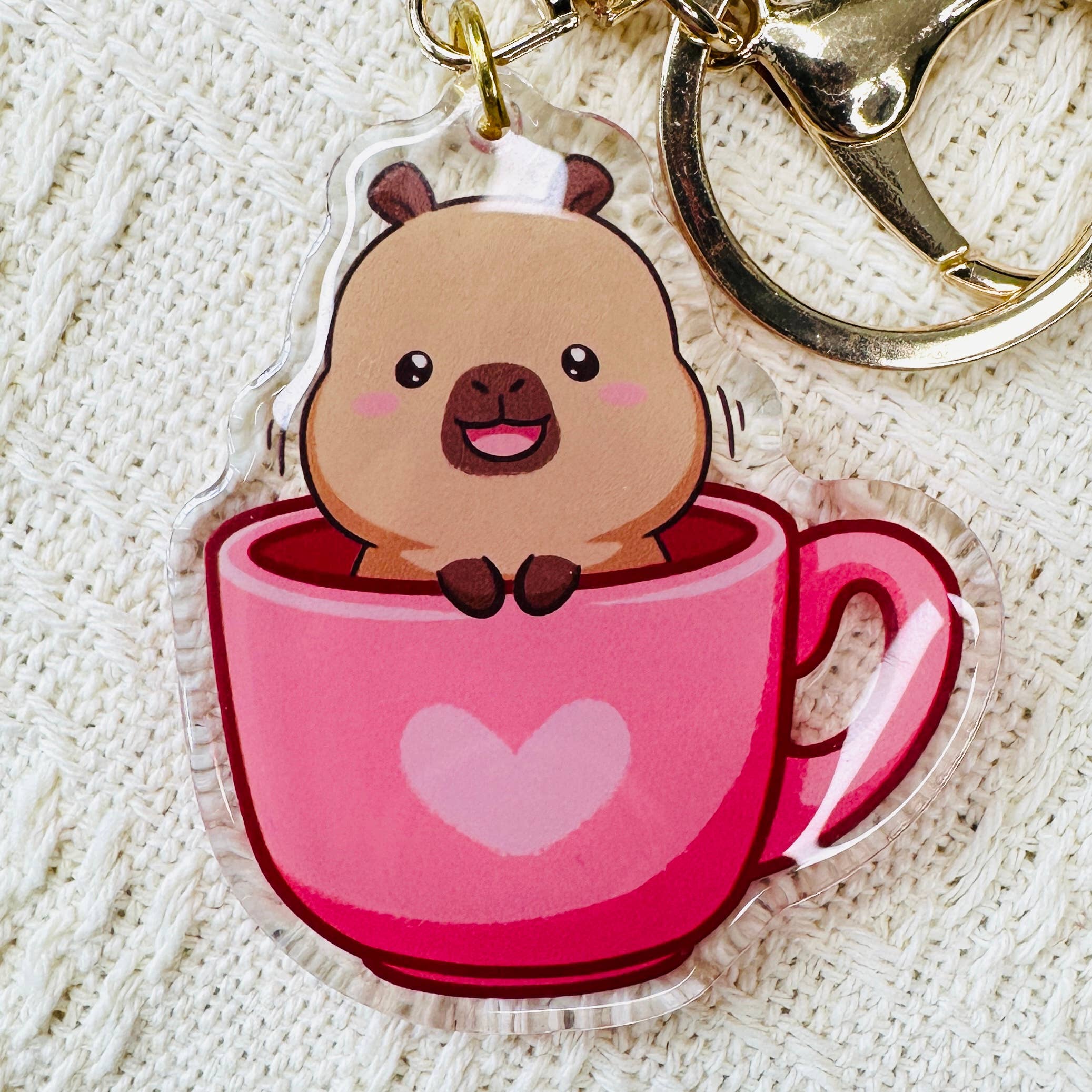 CapyFun - Wholesale Keychain - Women's - Capybara Acrylic Keychain Cute Kawaii Dumpling Boba Tea Coffee Ice Cream Reading Orange Ramen Foodie Hot Pot Holiday Gift For Her31