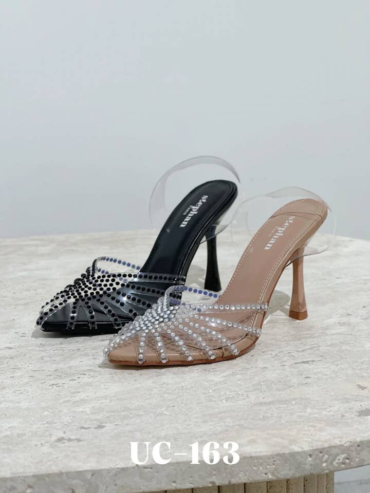 Stephan Paris - Wholesale High heels – Women’s - UC-163 transparent heeled mules4