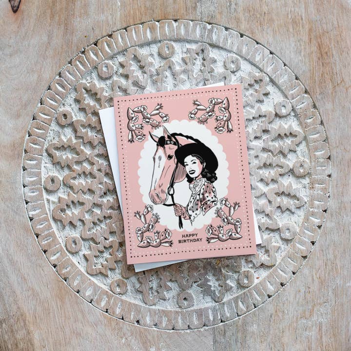 Antiquaria - Wholesale Birthday Card - Vintage Cowgirl Birthday3