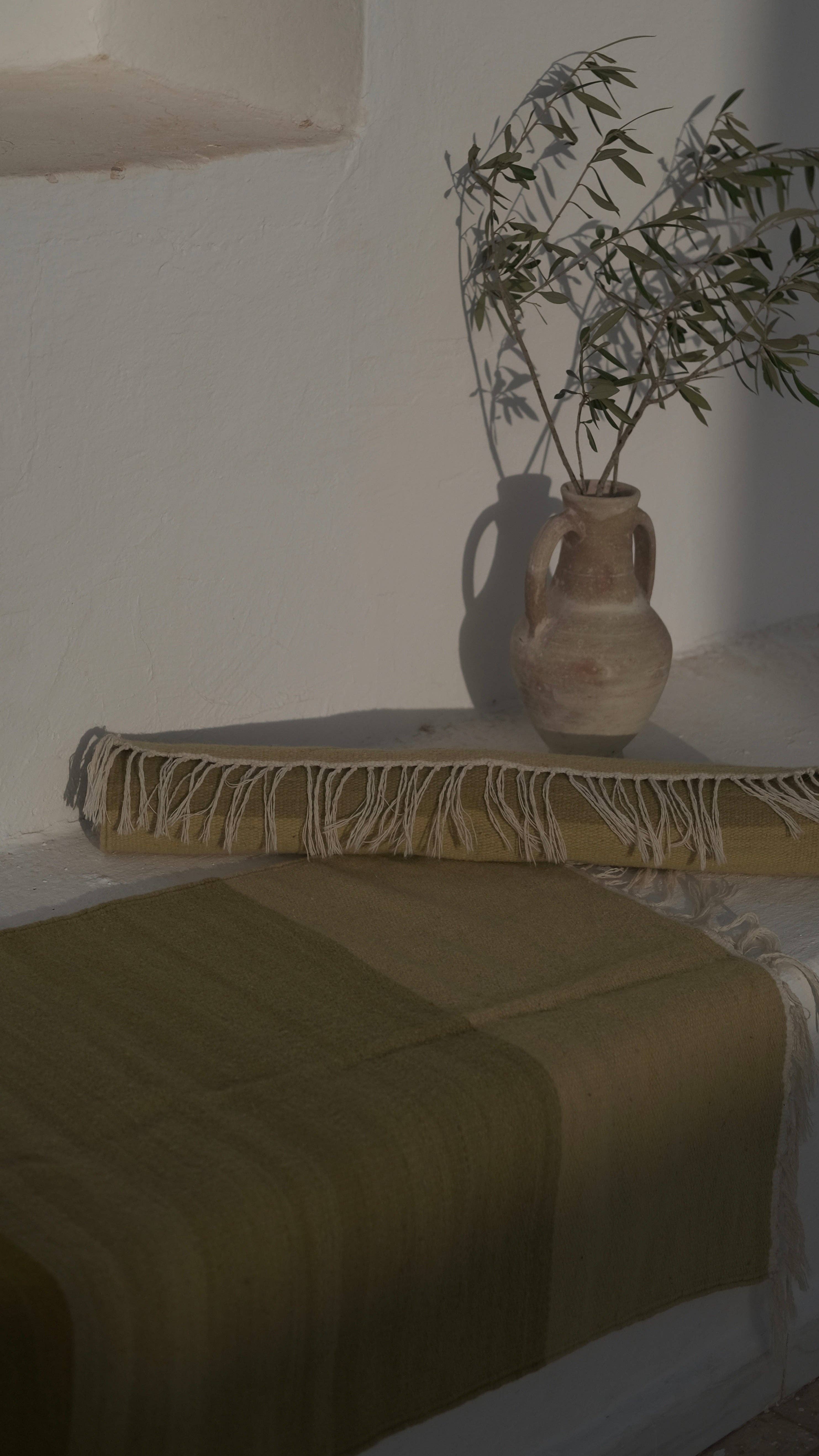 TŪNIQ - Wholesale Area Rug - Plant-Dyed Olive Rug2