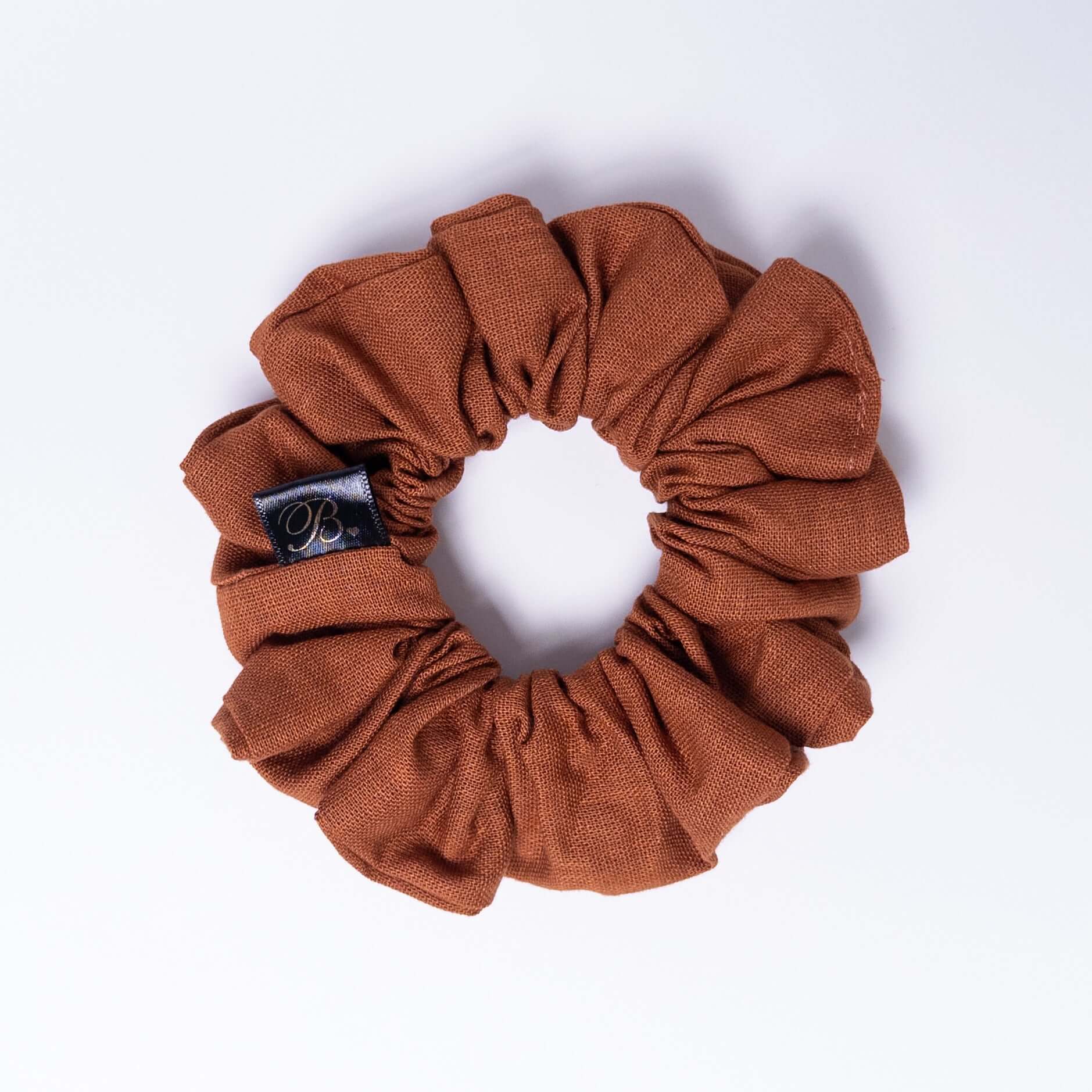 B. LUVV & CO. - Wholesale Scrunchie - Women's - Cotton Linen Scrunchie in Copper5