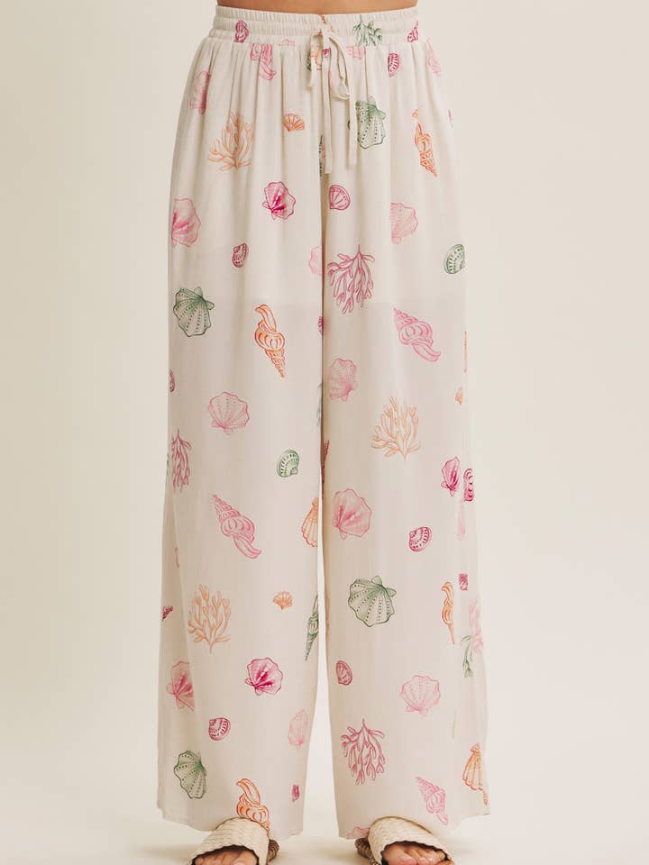 PANTALON LARGE COQUILLAGE D'ÉTÉ AU STYLE INSOUCIANT pour la vente par in february
