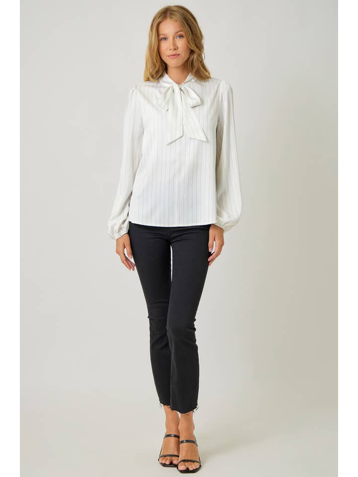 Mystree - Wholesale Blouse - Women's - 61227 Ribbon Tie Stripe Shirt7