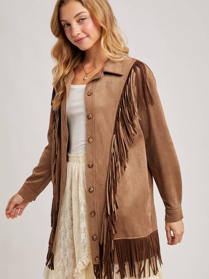 Bluivy - Wholesale Jacket - Women's - VEGAN SUEDE FRINGED JACKET27