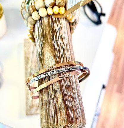 Tres Carmela - Wholesale Cuff Bracelet - Personalized Custom Stacking Band Cuff Bracelets Deep Engrav1