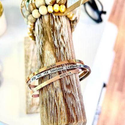 Tres Carmela - Wholesale Cuff Bracelet - Personalized Custom Stacking Band Cuff Bracelets Deep Engrav1