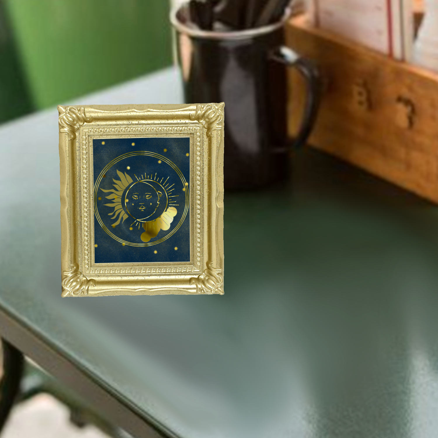 Neverending Stickers - Gold Framed Mini Print - Sun And Moon for wholesale on Faire2