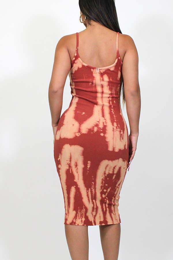 Junie - Wholesale Dress - Women's - TIE-DYE CAMI CALF-LENGTH KNIT DRESS2