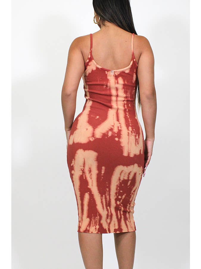 Junie - Wholesale Dress - Women's - TIE-DYE CAMI CALF-LENGTH KNIT DRESS2