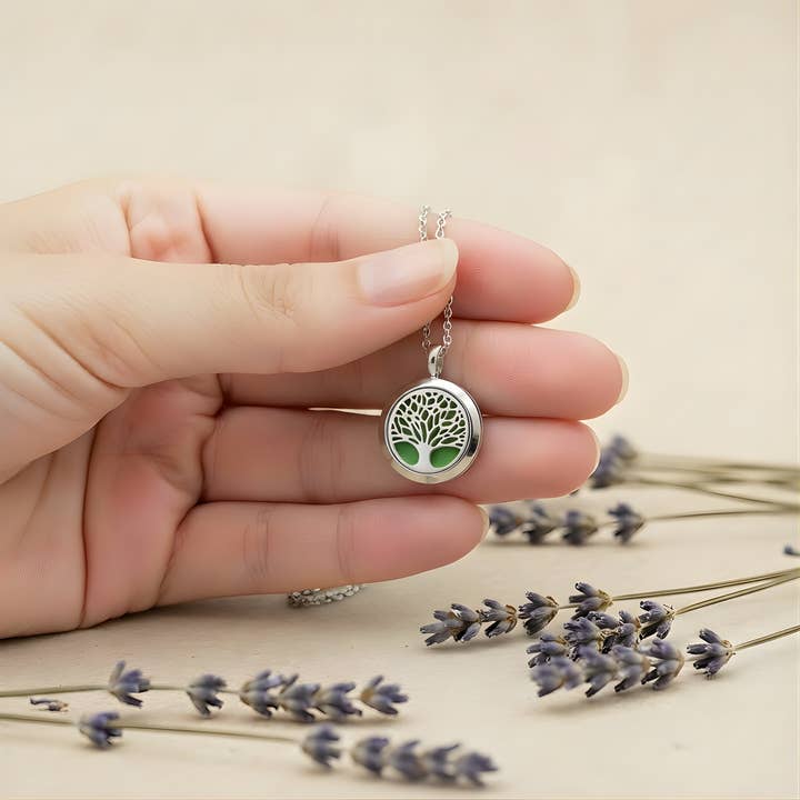 Matrix Aromatherapy - Wholesale Aromatherapy Necklace - Tree of Life Essential Oil Diffuser Necklace - Mini4