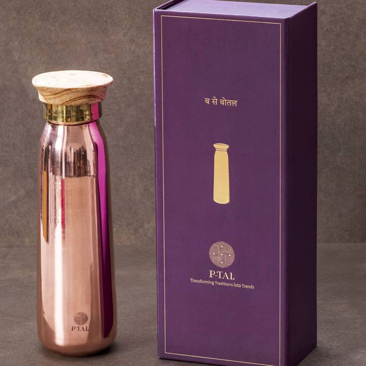 P-TAL – Großhandel Trinkflaschen – Kupferflasche, 100% auslaufsichere Kupferwasserflasche