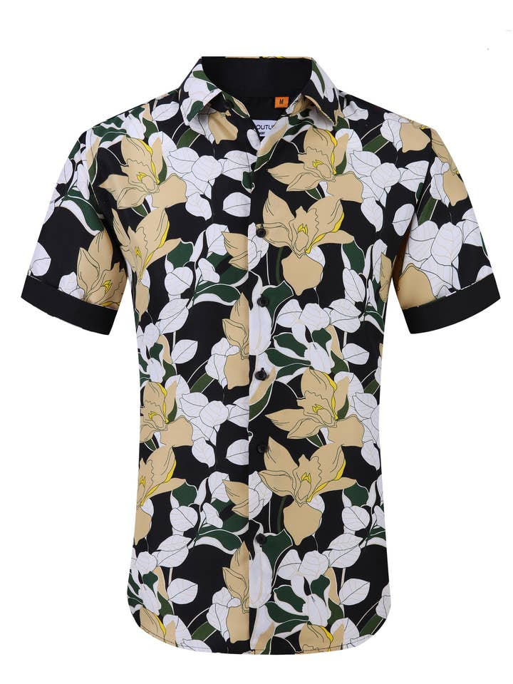Suslo Floral Printed Short Sleeve Button-Down Shirt #520-5 for wholesale by Suslo Couture