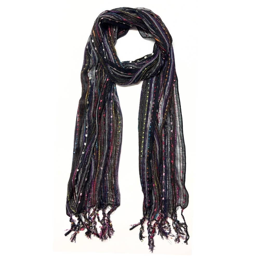 Humble Hilo – wholesale Scarf – Women's – Humble Hilo Multicolored Thread Artisan Scarf77