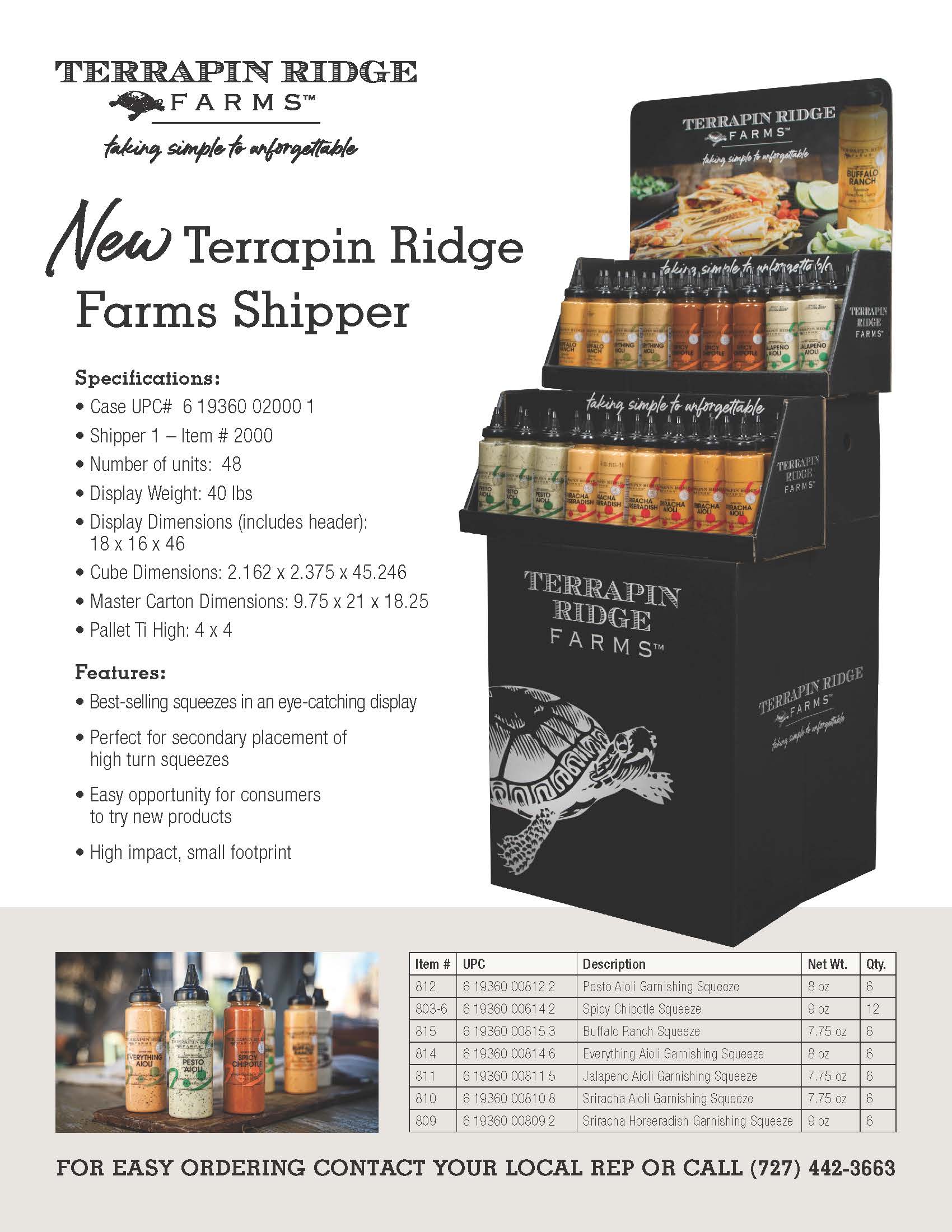 Terrapin Ridge Farms - Wholesale Retailer Display - Food & Drink - Shipper - Squeeze2