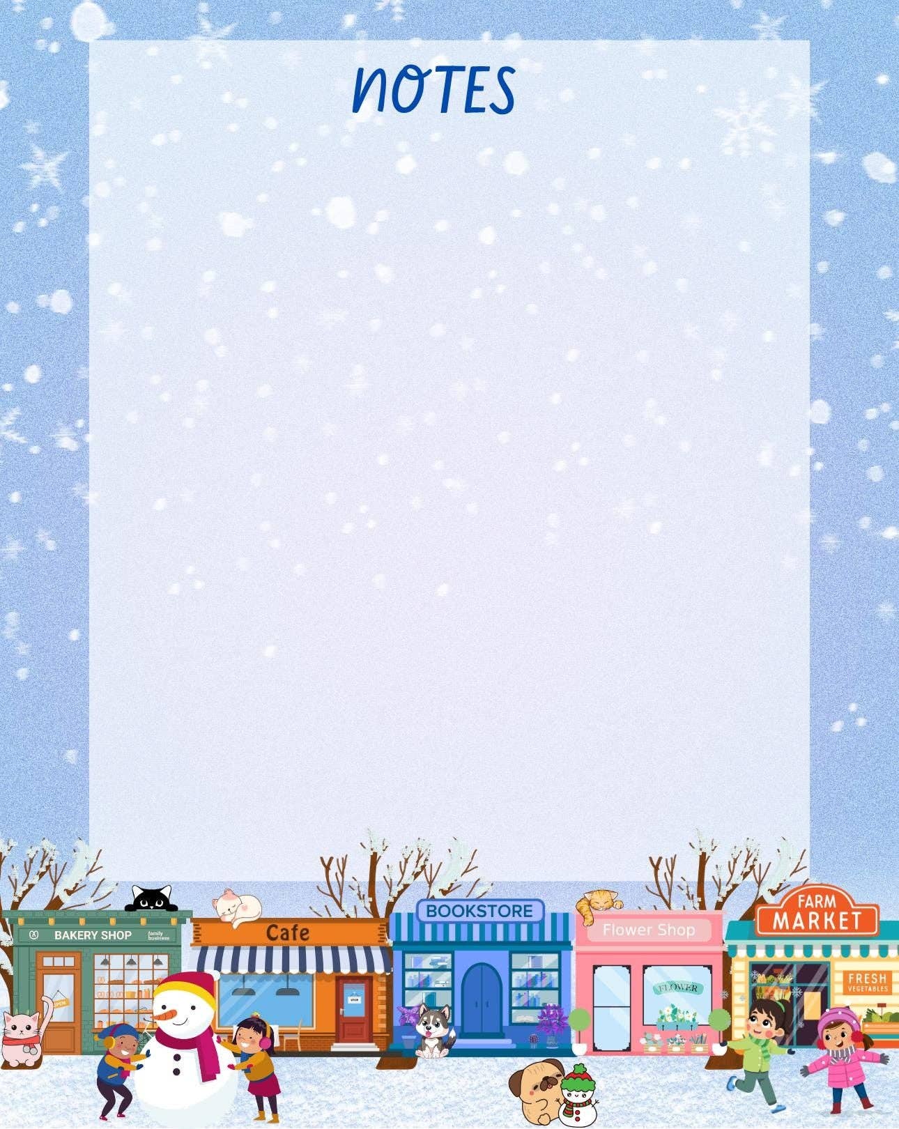Autumnmist Boutique - Wholesale Notepad - Main Street Winter Edition Notepad 4.25" x 5.5"4
