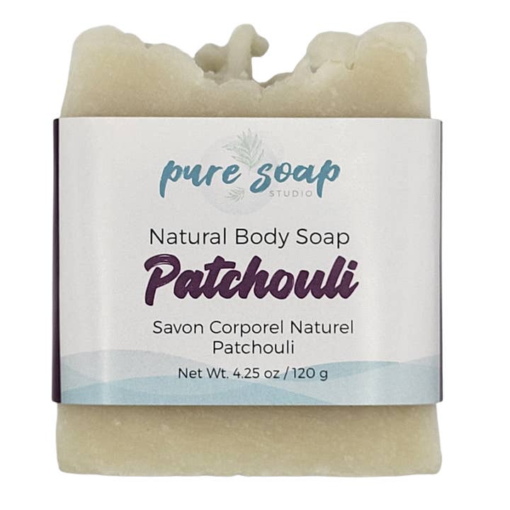 Patchouli Soap Moisturizing - Natural Soap - With PoppySeed for wholesale by Pure Soap Studio