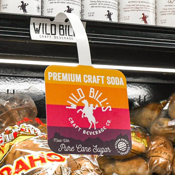 Shelf Wobbler/Dangler - In-Store Signage Point of Purchase for wholesale by Wild Bill’s Craft Beverage Co.
