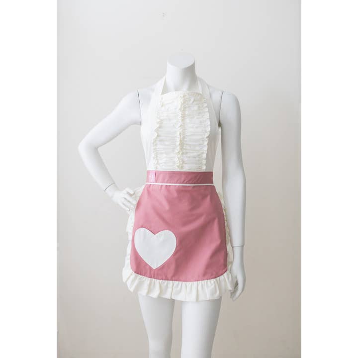 Sugar baby Aprons - Wholesale Apron - Charming pink and cream sweat heart baking apron