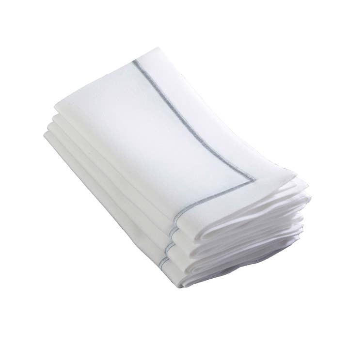 Saro Lifestyle - Wholesale Dinner & Cloth Napkin - Embroidered Line Design Napkin