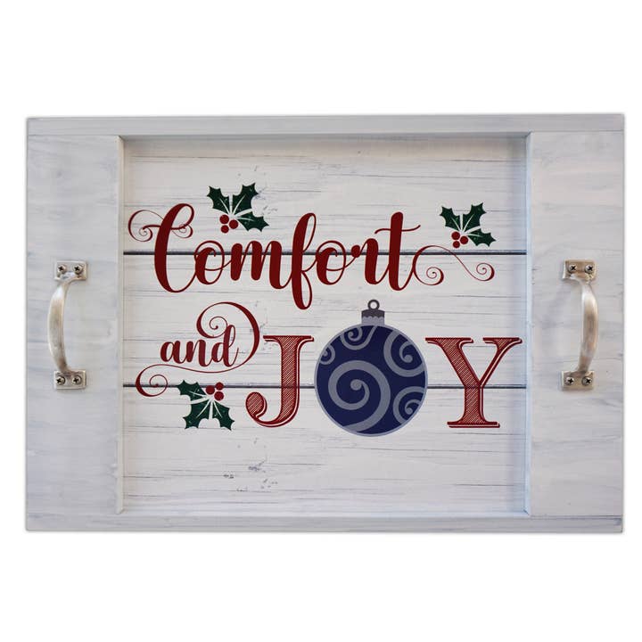 Plateau de service Comfort and Joy avec poignées en métal pour la vente par Abbey + CA Gift