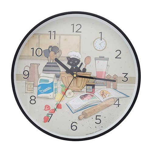 KIUB – wholesale Väggklocka – Plastklocka 30 Cm Bug Art Kitten Patissier - Hor34H02