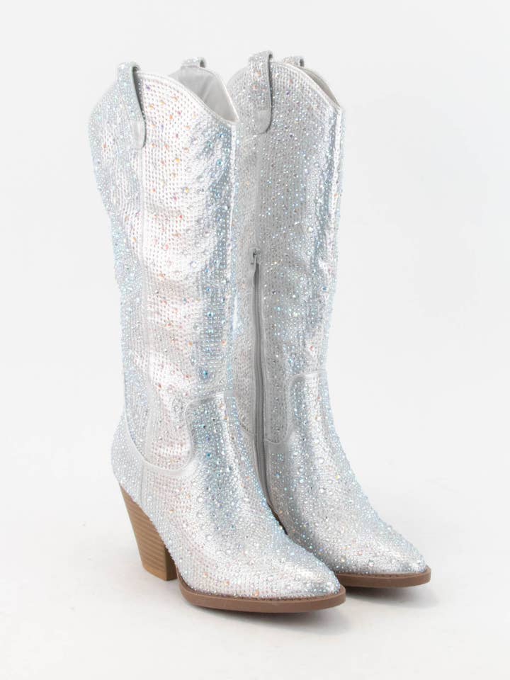 CCOCCI - Wholesale Cowboy Boots - Women's - RHINESTONE JEWELED MID-CALF GLAM WESTERN BOOTS6