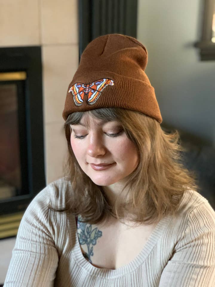 Atlas Moth Beanies for wholesale by Pocket Bean