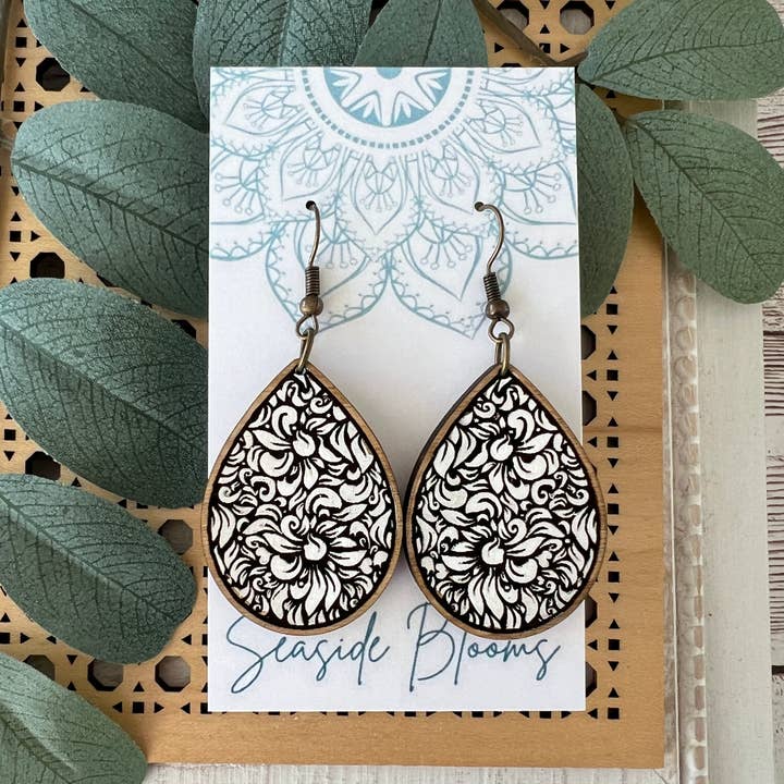 Boho hand painted lightweight maple wood for wholesale by Seasideblooms