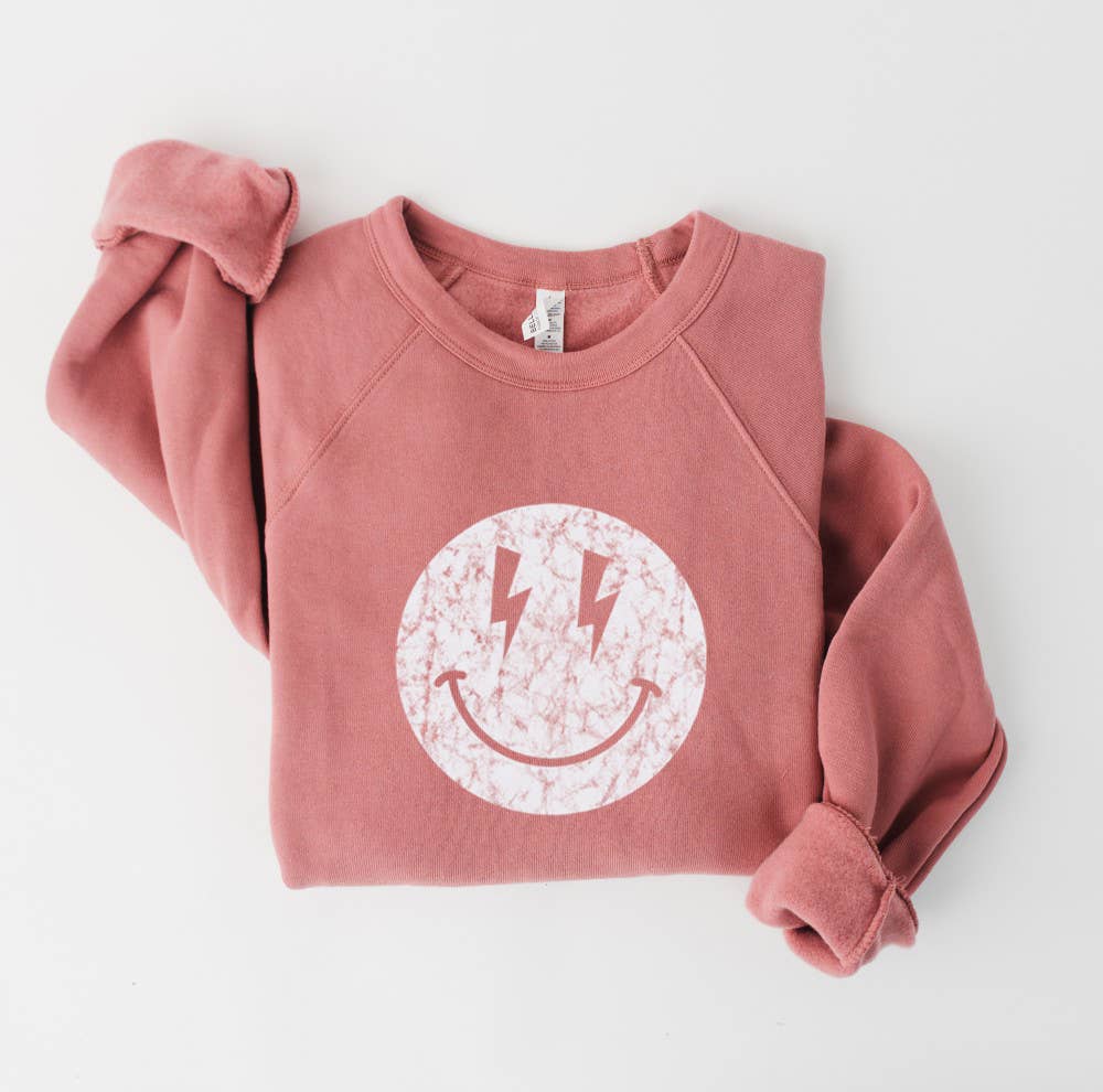 Shamaim – Großhandel Sweatshirt mit Grafikdruck – Damen – Unisex-Fleecepullover Happy Face mit aufhellendem Auge3