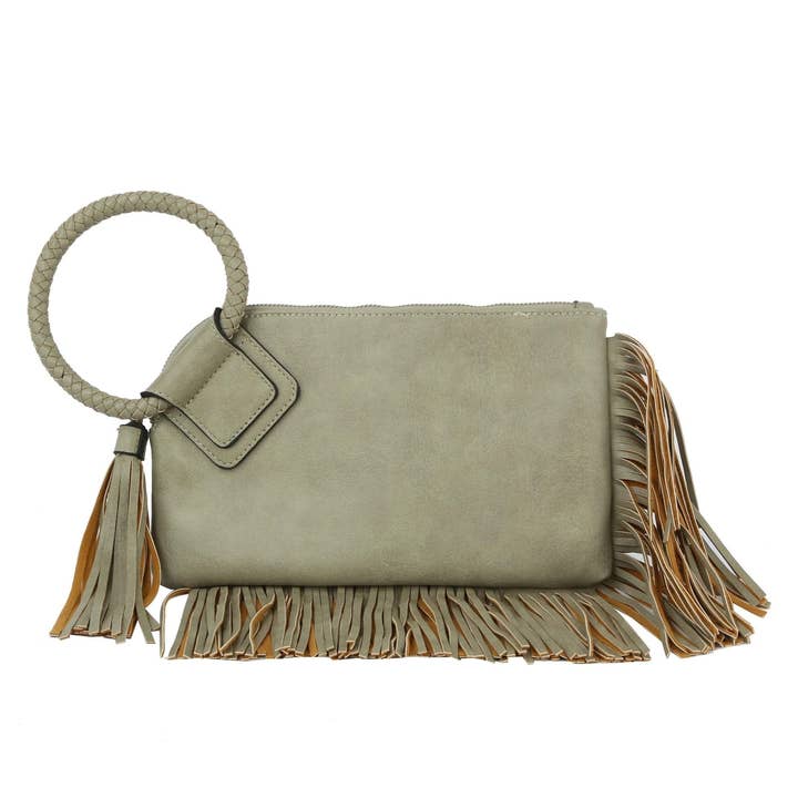 MiMi Wholesale - Wholesale Clutch Bag - Women's - JY0378 Fringe Soft Vegan Leather Wristlet/Clutch10