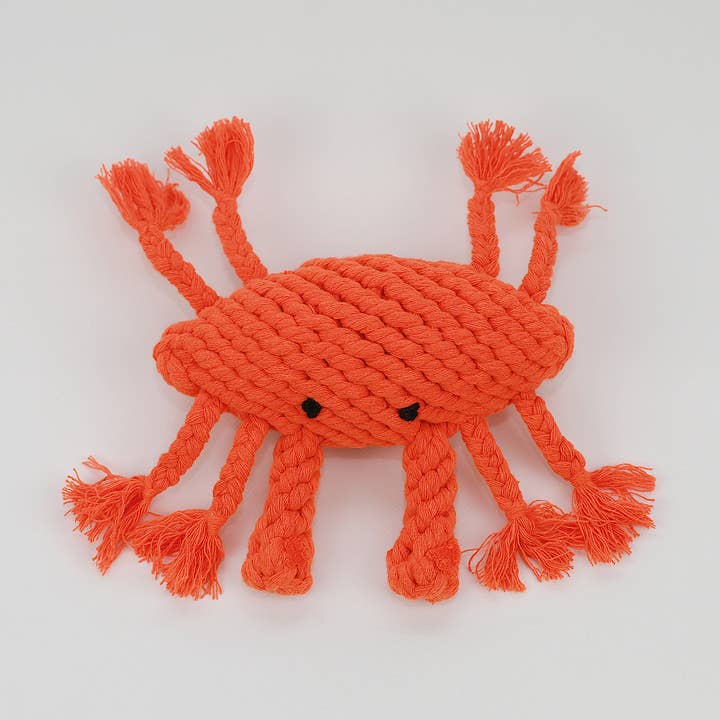 Giocattoli a Corda per Animali Domestici Happy the Crab per la vendita all'ingrosso da parte di Monli Handcrafted Pet Toys