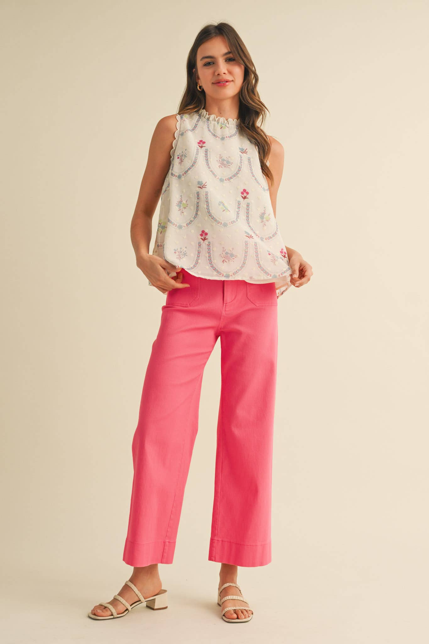 &MERCI - Vendita all'ingrosso Camicetta - Donna - TOP BABYDOLL CON RICAMO FLOREALE MTP400621