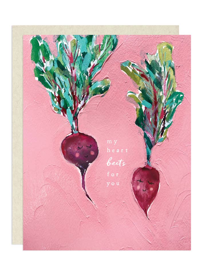 My Heart Beets For You Greeting Card for wholesale by Darling Lemon