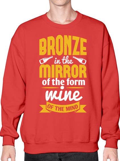 Bronze im Spiegel der Form Wein des Geistes 66# - Wein-Sweatshirt - Crew für den Großhandel von tshirt unlimited