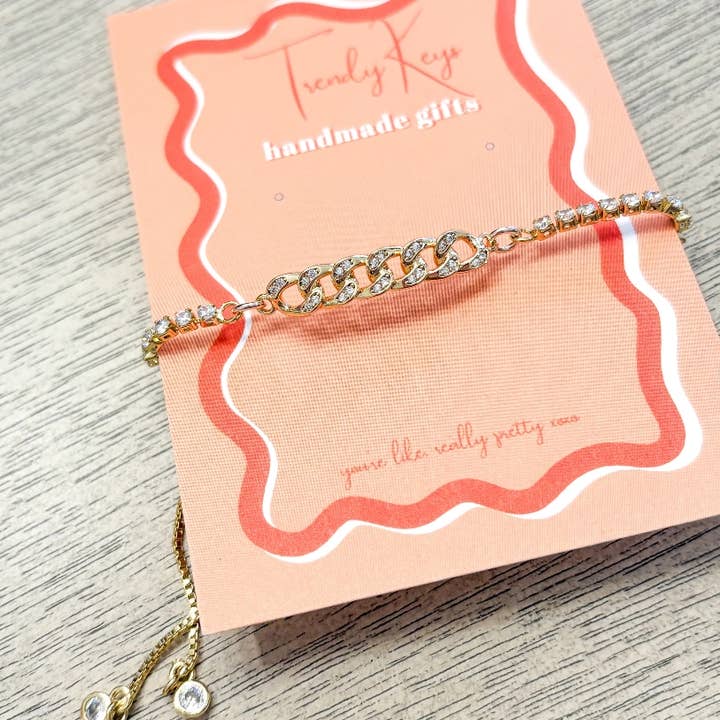 TrendyKeys - Wholesale Charm/Dangle Bracelet - Gold Slider Bracelet