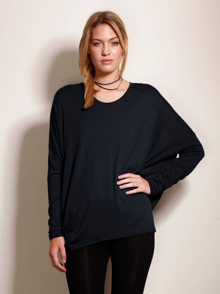 Bamboo Cocoon Long Sleeve Top for wholesale by Tluxe