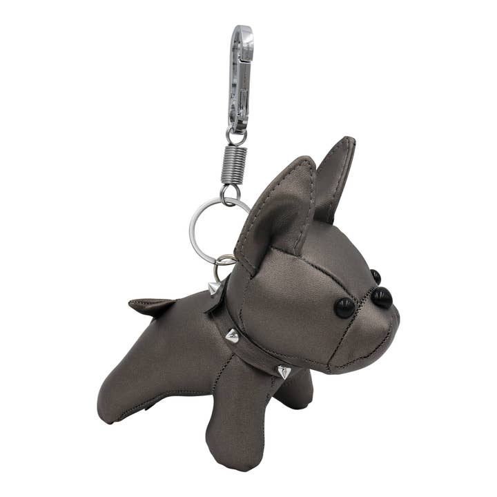 French Bulldog Dog Eco-Leather Keychain For backpack (Grey) for wholesale by Real Sic