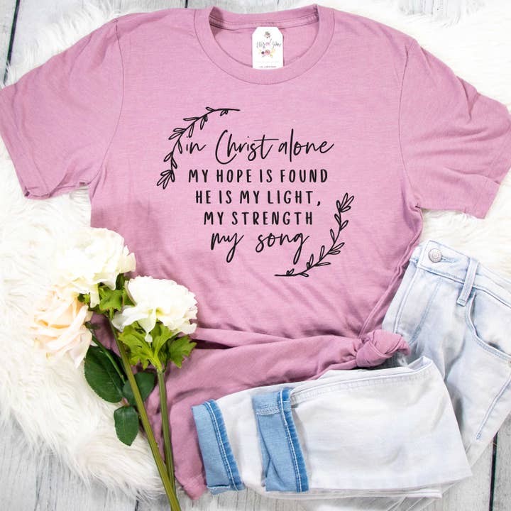 EllyandGrace - Wholesale Screen Printed T-Shirt - Women's - In Christ Alone Unisex Shirt1