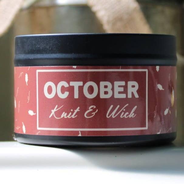Bougie d'octobre, 8 oz pour la vente par Knit & Wick