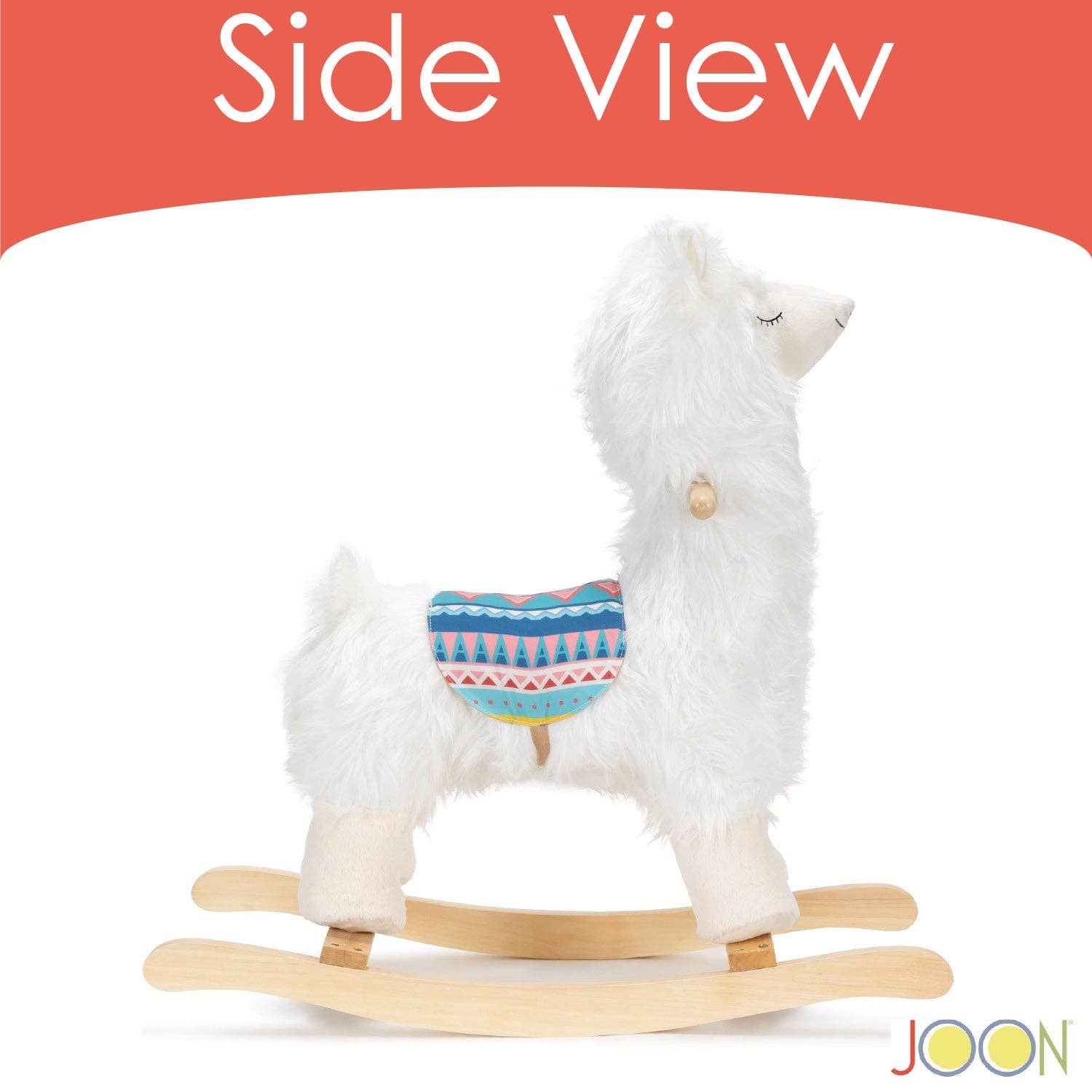 ShopBobbys - Wholesale Rocking Horse - Kids - JOON Lola Shaggy Hair Ride-On Llama Rocking Horse With Sound Effects, White6