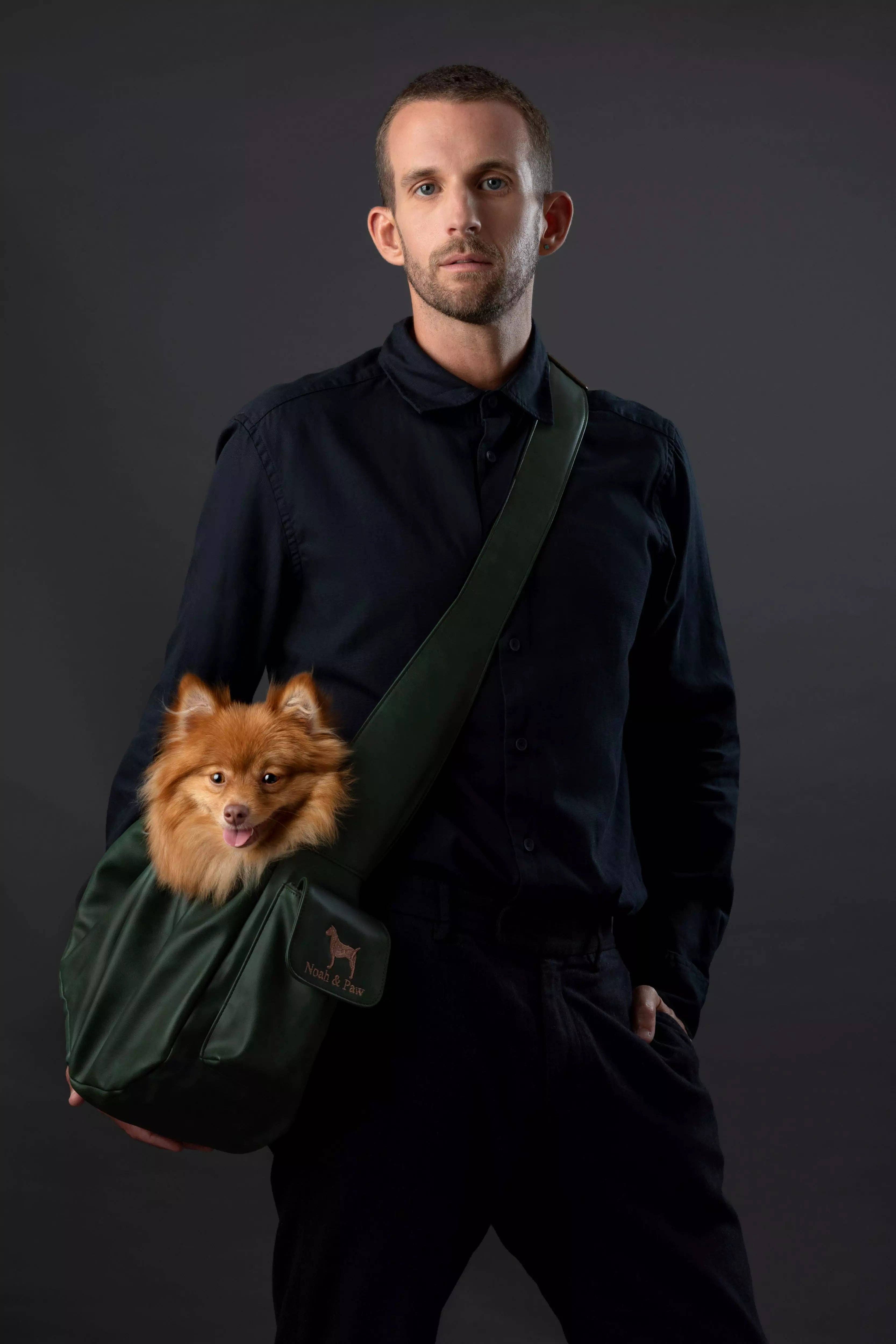 NOAH AND PAW LLC - Wholesale Pet Carrier - Cat/Dog - Vegan Leather Pet sling Carrier, Ruffle Style6