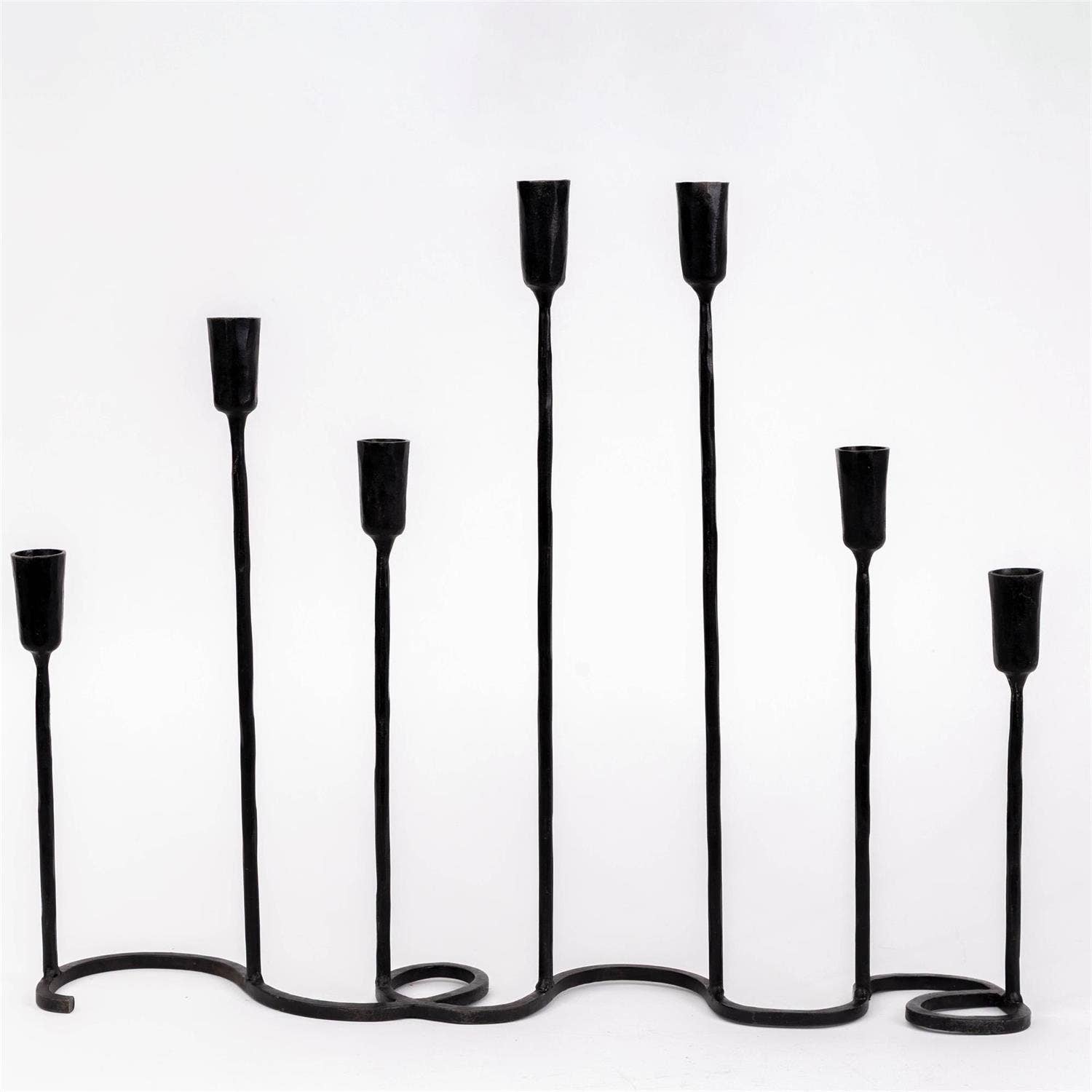 Audrey's Home & Gift - Wholesale Candle holder - Black Iron Taper Candle Holder Centerpiece (Pk/02)2