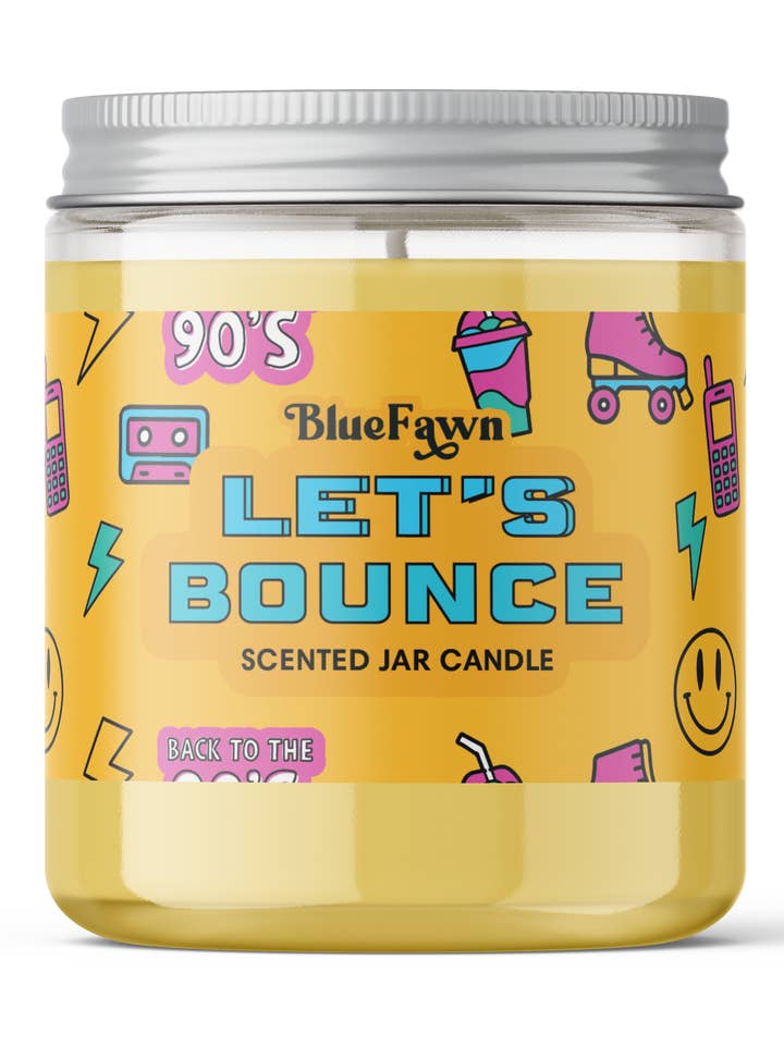 Let's Bounce - Pineapple/Coconut/Papaya 90s Scented Candle for wholesale by Blue Fawn Candle Company