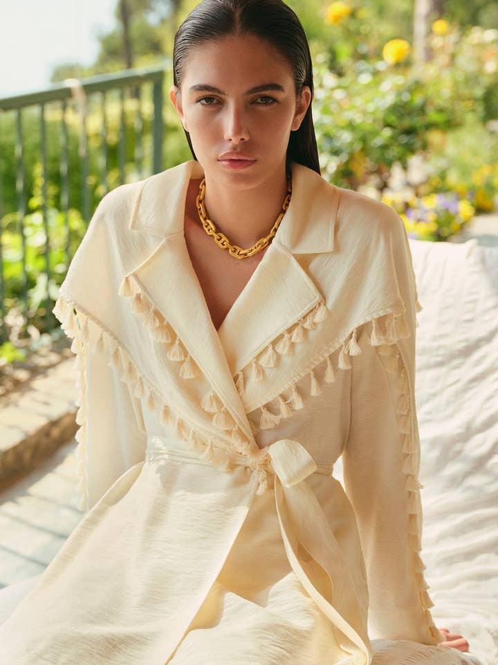 JACKE MIT FRANSEN UND GÜRTEL für den Großhandel von Touché Privé EU