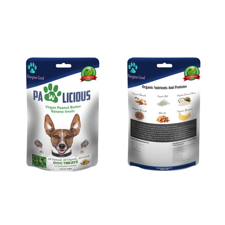 Pawlicious Vegan Peanut Butter Banana Sample Bags (1 oz) for wholesale by PawGone Good