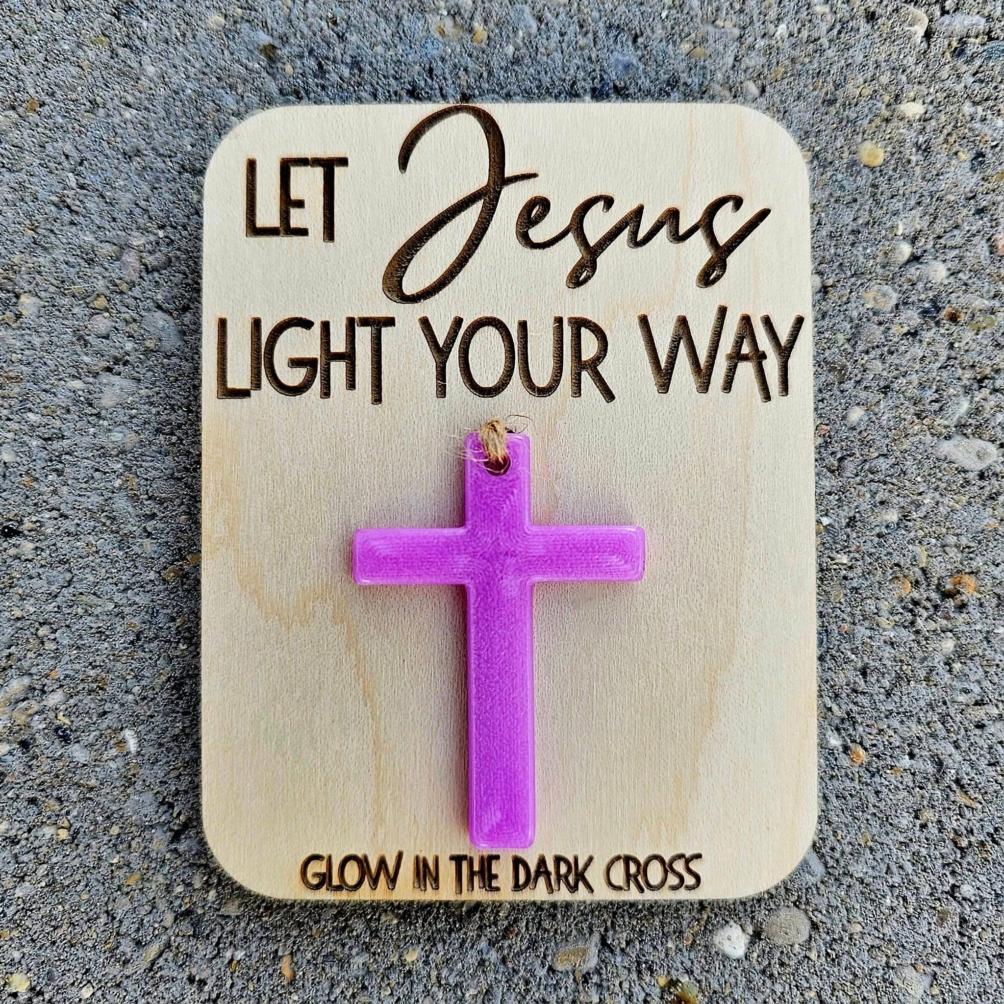 BD Lasers INC. - Wholesale Keychain - Unisex - Glow in the Dark Cross- Let Jesus Light Your Way0