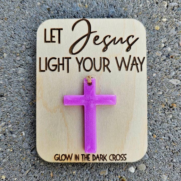BD Lasers INC. - Wholesale Keychain - Unisex - Glow in the Dark Cross- Let Jesus Light Your Way