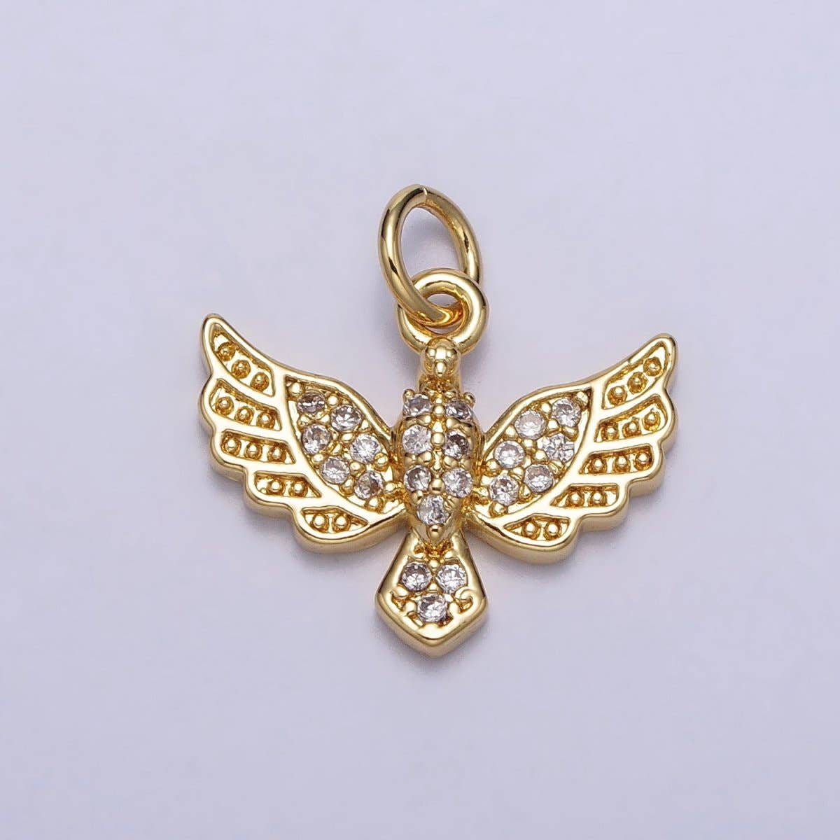 Aim Eternal - Venta al por mayor Abalorios/colgantes individuales - Mini colgante de paloma con colgante de pájaro Cz Libre de plomo y níquel Latón chapado en oro de 24K Circonita cúbica Collar de animal Pulsera Fabricación de joyas AC2480