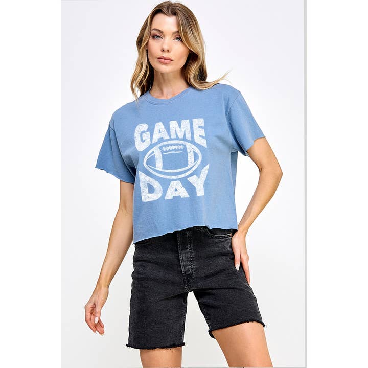 GAME DAY VINTAGE GRAPHIC CROP TOP for wholesale by Illustrated Society